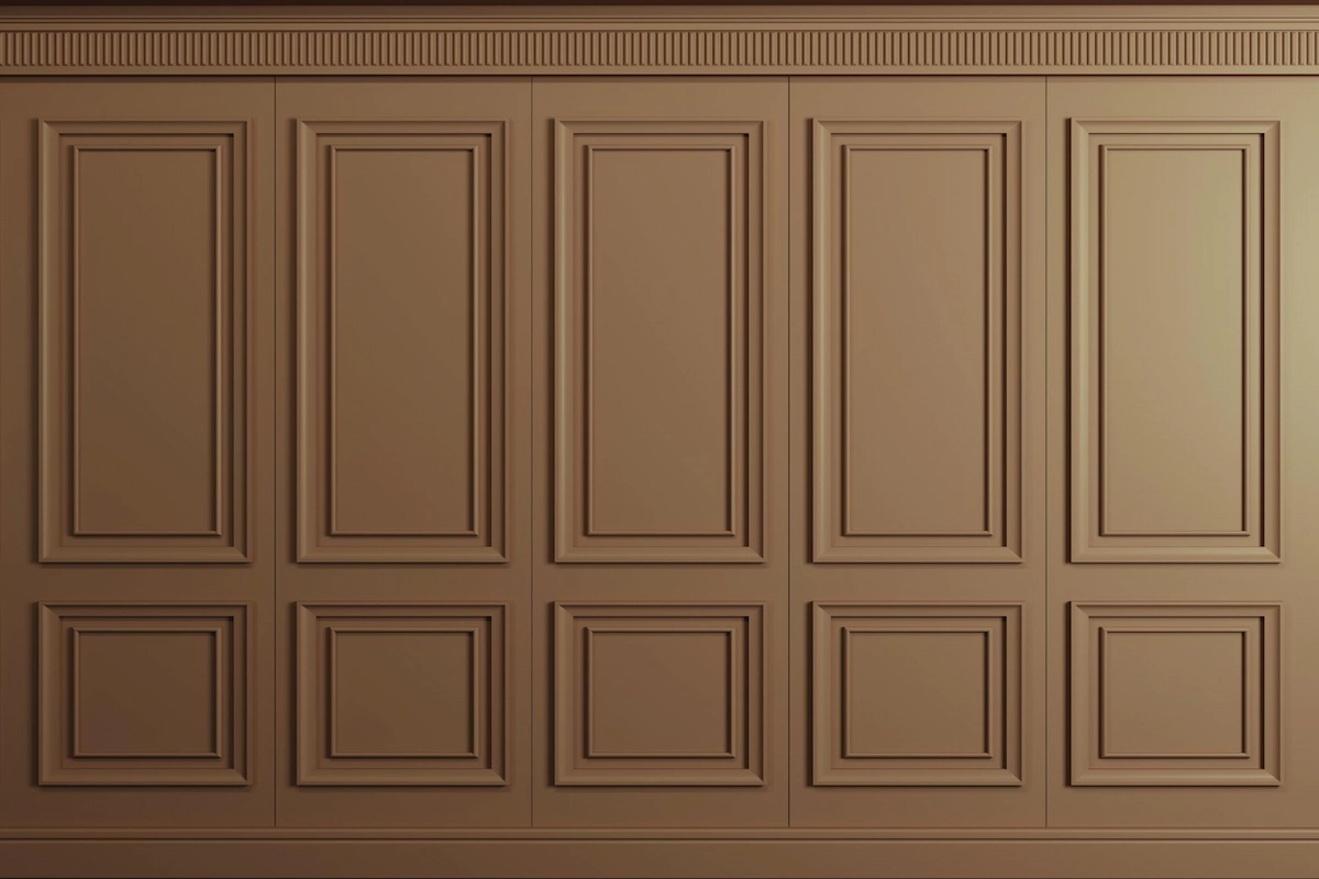 Earth Tone Wall Moulding for Dim Rooms